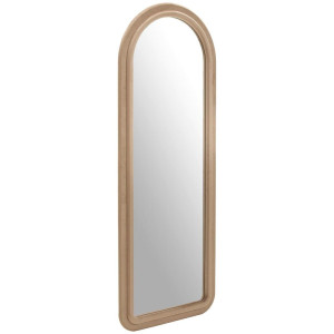 Mid.you Wandspiegel, Taupe, Glas, Textil, Holzwerkstoff, oval, 60x160x4 cm, Ganzkörperspiegel, Spiegel, Wandspiegel