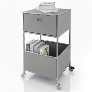 Floordirekt Regal Concept Epure Mk-139, Grau, Metall, 40x75x40 cm, stehend, Wohnzimmer, Regale, Bücherregale
