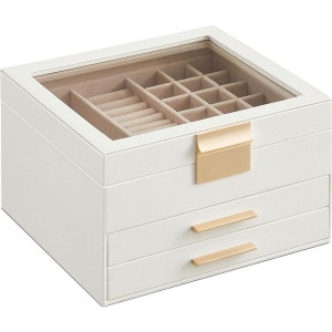 Schmuckkästchen, Weiß, Holzwerkstoff, 23.1x13.5x20.3 cm, Schubladen herausnehmbar, Ordnen & Aufbewahren, Schmuckaufbewahrung