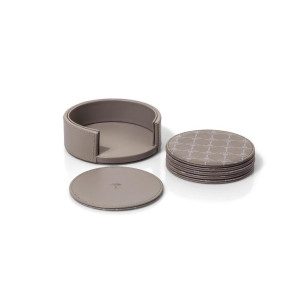 JOOP! Glasuntersetzerset Cornfloweraccessoires, Weiß, Grau, Kunststoff, rund, 11.5x4.5x11.5 cm, Handmade in Thailand, Wohntextilien, Tischwäsche,