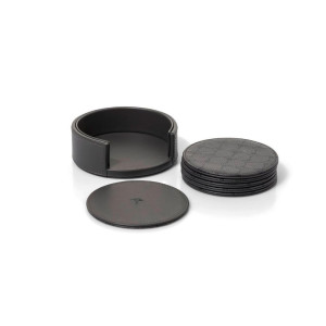 JOOP! Glasuntersetzerset Cornfloweraccessoires, Anthrazit, Schwarz, Kunststoff, rund, 11.5x4.5x11.5 cm, Handmade in Thailand, Wohntextilien,