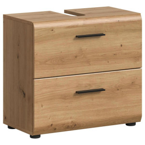Mid.you Waschbeckenunterschrank, Eiche Artisan, Kunststoff, Holzoptik, 2 Schublade(n) Schubladen, 60x55x30 cm, FSC Mix, stehend, Badezimmer,