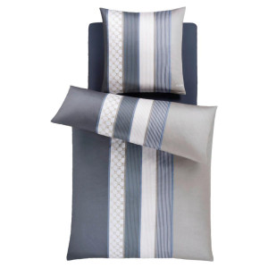JOOP! Bettwäsche Cornflower Stripes, Anthrazit, Grau, Textil, Streifen, 135x200 cm, Textiles Vertrauen - Oeko-Tex®, pflegeleicht, schadstoffgeprüft,