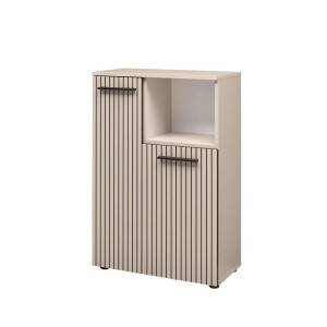Mid.you Midischrank Skagen, Schwarz, Kaschmir, Kunststoff, 2 Fächer, 60x89x30 cm, stehend, Badezimmer, Badezimmerschränke, Midischränke