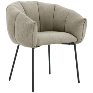 Carryhome Armlehnstuhl, Schwarz, Taupe, Metall, Textil, Rundrohr, 66x78x72 cm, Stoffauswahl, Esszimmer, Stühle, Esszimmerstühle, Armlehnenstühle