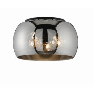 Fischer und Honsel Fischer & Honsel Deckenleuchte Dima, Schwarz, Metall, Glas, 22 cm, Lampen & Leuchten, Innenbeleuchtung, Leuchten nach Räumen,