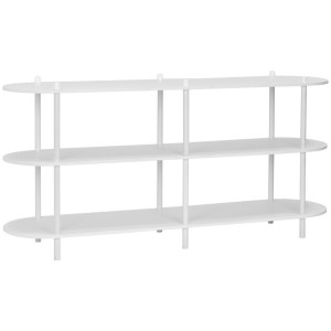 PBJ Regal, Weiß, Metall, Holzwerkstoff, 3 Fächer, 160x70x38 cm, Wohnzimmer, Regale, Bücherregale
