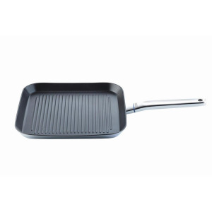 Johann Lafer Grillpfanne Lafer, Silber, Metall, quadratisch, 29.5x29.5 cm, hitzebeständige Griffe, rostfrei, antihaftbeschichtet, Kochen, Pfannen,
