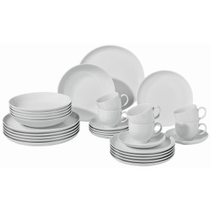 Seltmann Weiden Kombiservice Lido, Weiß, Keramik, 30-teilig, Made in Germany, Essen & Trinken, Geschirr, Geschirr-Sets, Kombiservice