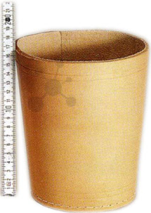 Spiel XXL Leder-Würfelbecher natur 16 cm