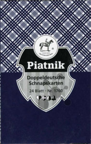 Piatnik Kartenspiel Schnapskarten Doppeldeutsch Karo blau