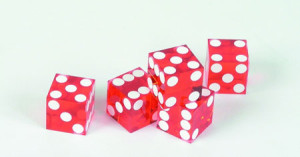 Spiel Casinowürfel rot 19mm (5 Stück)