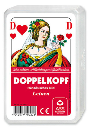 Kartenspiel Doppelkopf mit Leinenprägung - Französisches Bild