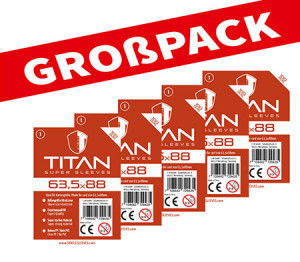 Shield Titan 1 - (100er Großpack) 100 Super Sleeves für Kartengröße 63,5 x 88 mm