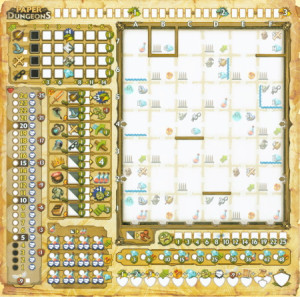 Würfelspiel Paper Dungeons - 1 abwischbare Punktekarte