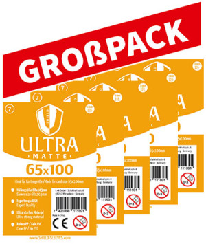 Shield Ultra Matte 7 - (100er Großpack) 100 Super Sleeves für Kartengröße 65 x 100 mm