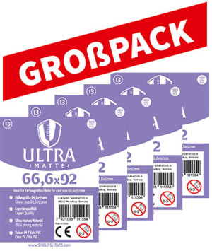 Shield Ultra Matte 13 - (100er Großpack) 100 Super Sleeves für Kartengröße 66,6 x 92 mm