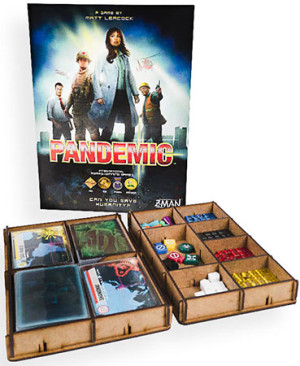 Brettspiel e-Raptor - Sortiereinsatz für Pandemie (Pandemic) aus Holz