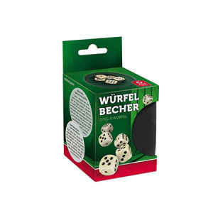 Würfelspiel Kunststoffwürfelbecher mit 6 Würfeln