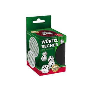 Würfelspiel Premium Würfelbecher mit 6 Würfel