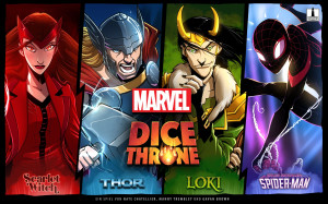 Würfelspiel Marvel Dice Throne: Scarlet Witch, Thor, Loki & Spider-Man