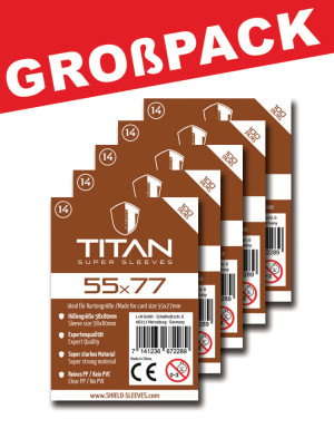 Shield Titan 14 - (100er Großpack) 100 Super Sleeves für Kartengröße 55 x 77 mm