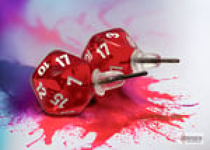 Spiel Ohrstecker - w20 Translucent Red