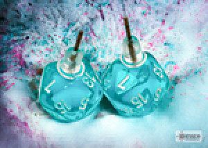 Spiel Ohrstecker - w20 Translucent Teal