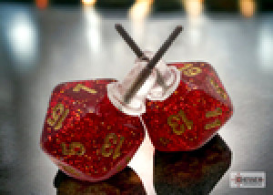 Spiel Ohrstecker - w20 Glitter Ruby