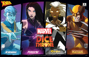 Würfelspiel X-Men Dice Throne: Iceman, Psylocke, Storm, Wolverine