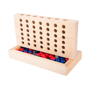 Spiel 4 in einer Reihe aus Massivholz