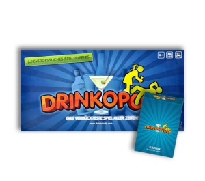 Brettspiel Drinkopoly inkl. Erweiterung (50 Zusatzkarten)