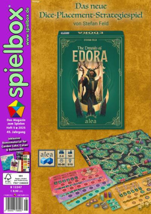 spielbox 05/2025 inkl. Promo für Buttonville, Garden Lake und Catan