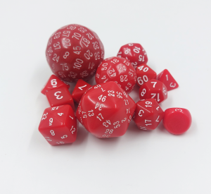 Spiel Set aus 10 Würfeln (w3-w100) | rot-weiß - Würfelset