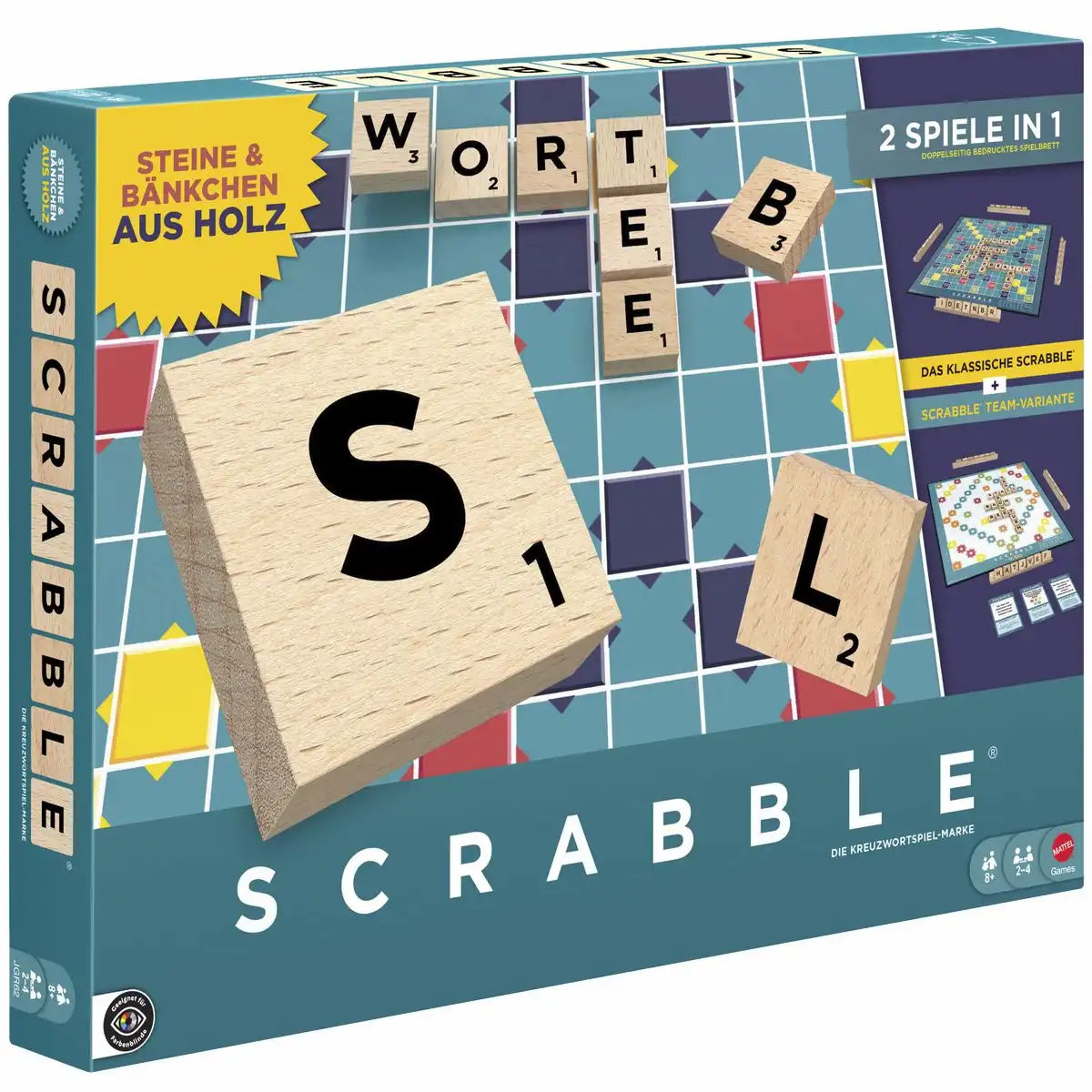 Brettspiel Scrabble Original 2in1 (mit Material aus Holz)
