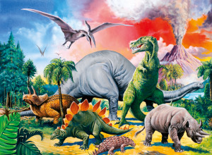 Ravensburger-Puzzle 100 Teile: Unter Dinosauriern