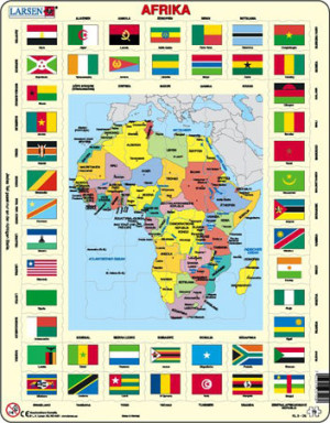 Larsen-Puzzle 70 Teile: Afrika und Flaggen