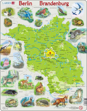 Larsen-Puzzle 62 Teile: Bundesland Berlin und Brandenburg physisch