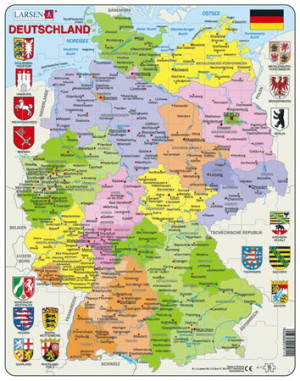 Larsen-Puzzle 70 Teile: Lernkarte - Deutschland (politisch)