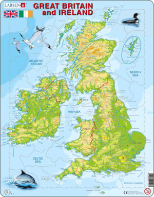 Larsen-Puzzle 80 Teile: Great Britain and Ireland physisch