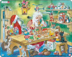 Larsen-Puzzle 140 Teile: Weihnachtsmann in der Werkstatt