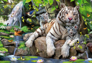 Educa-Puzzle 1000 Teile: Bengalische Weiße Tiger