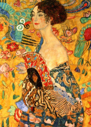 Frau mit einem Fächer, Klimt