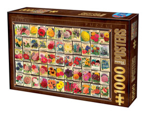 D-Toys-Puzzle 1000 Teile: Alte Blumen Samentüten