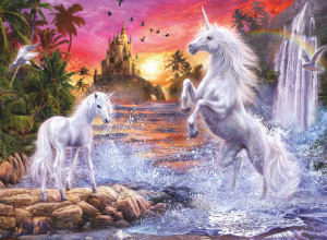 Ravensburger-Puzzle 500 Teile: Einhörner am Fluss