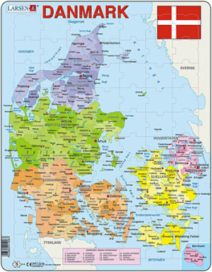 Lernkarte - Dänemark (politisch)
