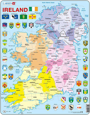 Larsen-Puzzle 48 Teile: Politische Karte - Irland