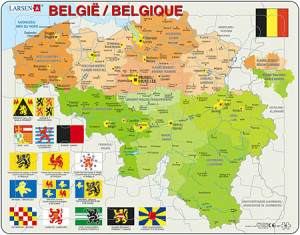 Larsen-Puzzle 48 Teile: Lernkarte - Belgien (politisch)