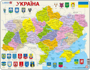 Larsen-Puzzle 82 Teile: Politische Karte - Ukraine