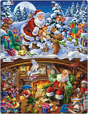 Larsen-Puzzle 15 Teile: Der fröhliche Weihnachtsmann
